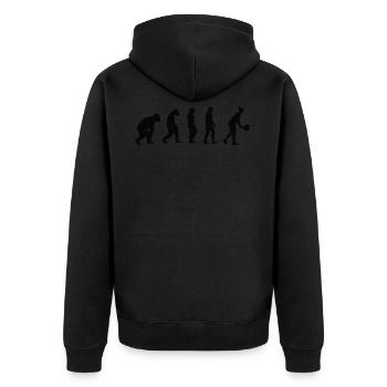 Tennis Evolution Tennisspieler Tennisliebhaber - Unisex Premium Bio Zip Hoodie - Schwarz - Hinten - Nico (187cm)