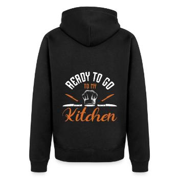 Chef Chef Chefs Kitchen Funny saying - Unisex Premium Organic Zip Hoodie - black - Back - Nico (187cm)