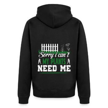 Hobby gardeners, fruit and vegetable gardeners - Unisex Premium Organic Zip Hoodie - black - Back - Nico (187cm)