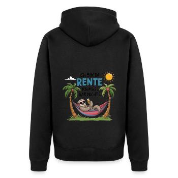 I'm retired, I don't have to do anything - Unisex Premium Organic Zip Hoodie - black - Back - Nico (187cm)