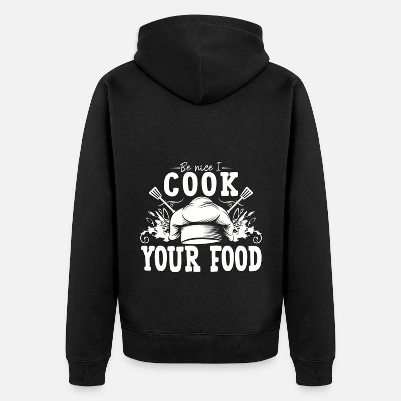 Chef Chef Chef Cuisine Drôle de dicton - Veste à capuche bio Premium Unisexe - noir