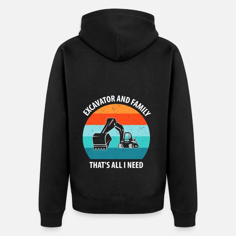 Bagger Baggerfahrer Baggerwagen - Unisex Premium Bio Zip Hoodie - Schwarz