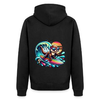 Cool Otter Surfer Lunettes de soleil Surf - Veste à capuche bio Premium Unisexe - noir - Dos - Nico (187cm)