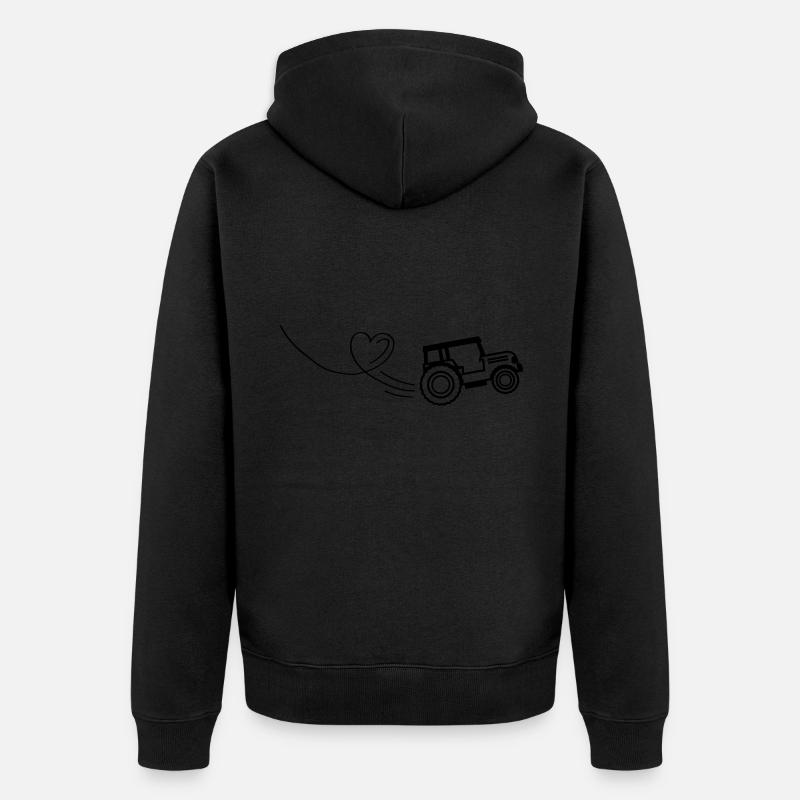 cœur de tracteur - Veste à capuche bio Premium Unisexe - noir