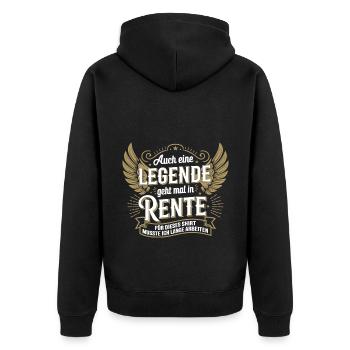 Even a legend retires - Unisex Premium Organic Zip Hoodie - black - Back - Nico (187cm)