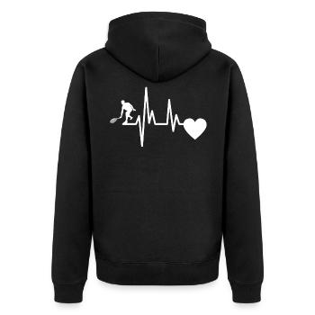Tennis Ball ECG Tennis Heartbeat Tennis Amateurs - Veste à capuche bio Premium Unisexe - noir - Dos - Nico (187cm)