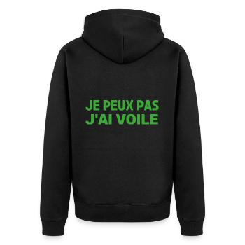 JE PEUX PAS, J'AI VOILE - Veste à capuche bio Premium Unisexe - noir - Dos - Nico (187cm)
