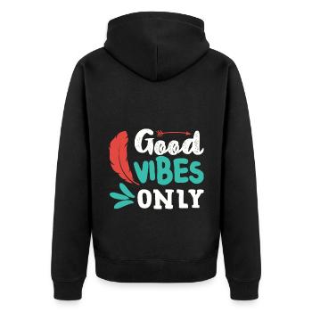 Bonnes vibrations seulement - Veste à capuche bio Premium Unisexe - noir - Dos - Nico (187cm)