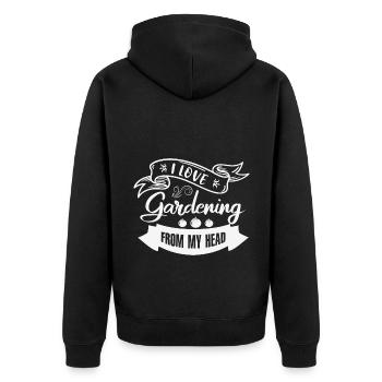 Hobby gardeners, fruit and vegetable gardeners - Unisex Premium Organic Zip Hoodie - black - Back - Nico (187cm)