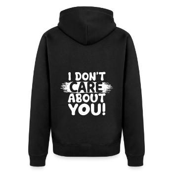 Je me fiche de toi, drôle de dire - Veste à capuche bio Premium Unisexe - noir - Dos - Nico (187cm)