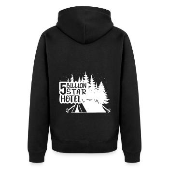 Camping Wohnmobil Van Vintage im Wohnwagen Caravan - Unisex Premium Bio Zip Hoodie - Schwarz - Hinten - Nico (187cm)