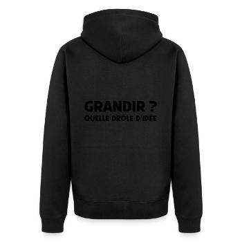 grandir ? quelle drôle d'idée - Veste à capuche bio Premium Unisexe - noir - Dos - Nico (187cm)