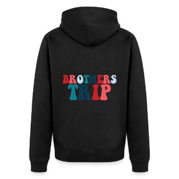 Sibling Brothers Journey - Unisex Premium Organic Zip Hoodie - black - Back - Nico (187cm)