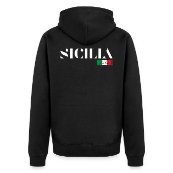 SICILE SICILIA ITALIE ITALIA VACANCES (w) - Veste à capuche bio Premium Unisexe - noir - Dos - Nico (187cm)