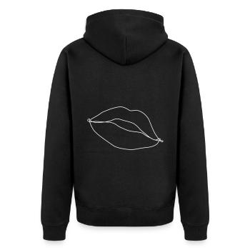 Lèvres dessinées - Veste à capuche bio Premium Unisexe - noir - Dos - Nico (187cm)