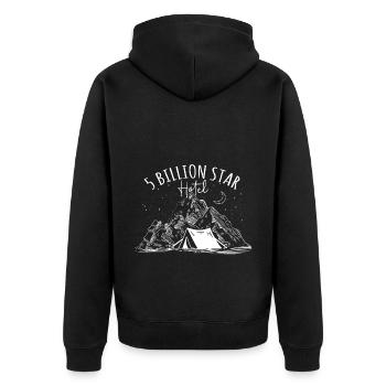 Camping Wohnmobil Van Vintage im Wohnwagen Caravan - Unisex Premium Bio Zip Hoodie - Schwarz - Hinten - Nico (187cm)
