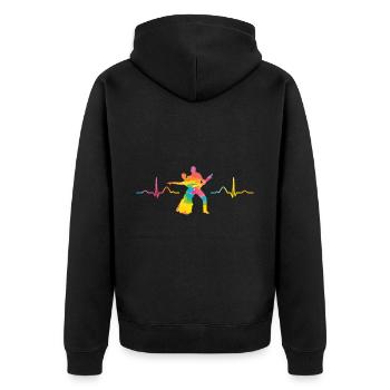 Danse latine Couple Battement de cœur Danseur - Veste à capuche bio Premium Unisexe - noir - Dos - Nico (187cm)