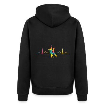 Danseur de couple de danse latine Heartbeat - Veste à capuche bio Premium Unisexe - noir - Dos - Nico (187cm)