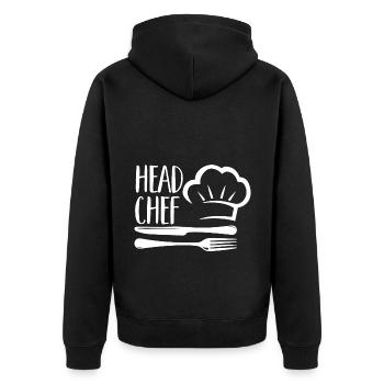 Koch Küchenchef Köche Küche Lustiger Spruch - Unisex Premium Bio Zip Hoodie - Schwarz - Hinten - Nico (187cm)
