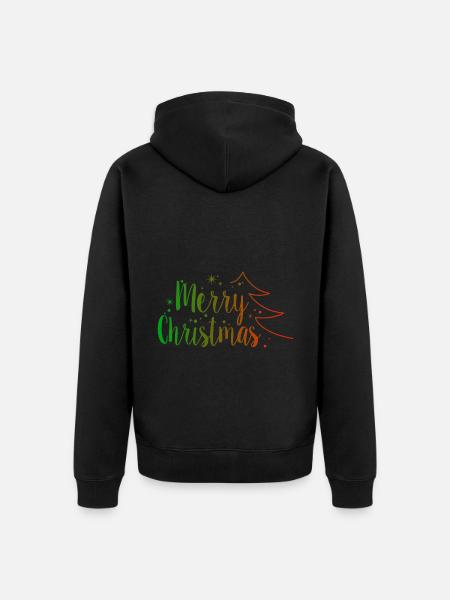 Merry Christmas - Unisex Premium Organic Zip Hoodie - black