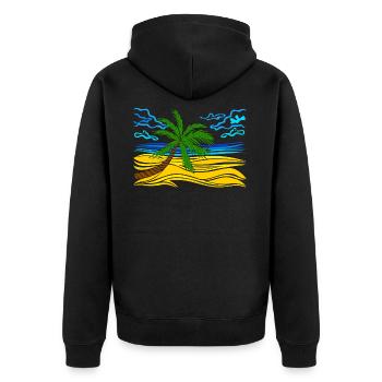 palmier sur la plage - Veste à capuche bio Premium Unisexe - noir - Dos - Nico (187cm)