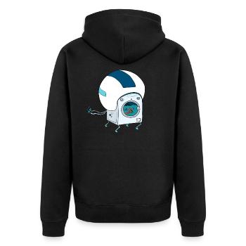 Can.Eyes Washing Machine on Skates - Unisex Premium Organic Zip Hoodie - black - Back - Nico (187cm)