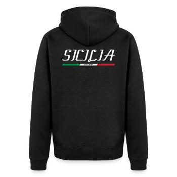 SICILE SICILIA ITALIE ITALIA VACANCES ÎLE (s) - Veste à capuche bio Premium Unisexe - noir - Dos - Nico (187cm)