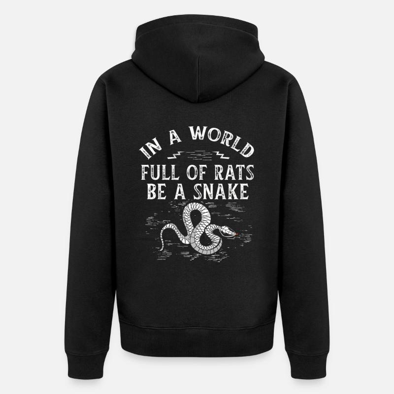 Schlange - Unisex Premium Bio Zip Hoodie - Schwarz