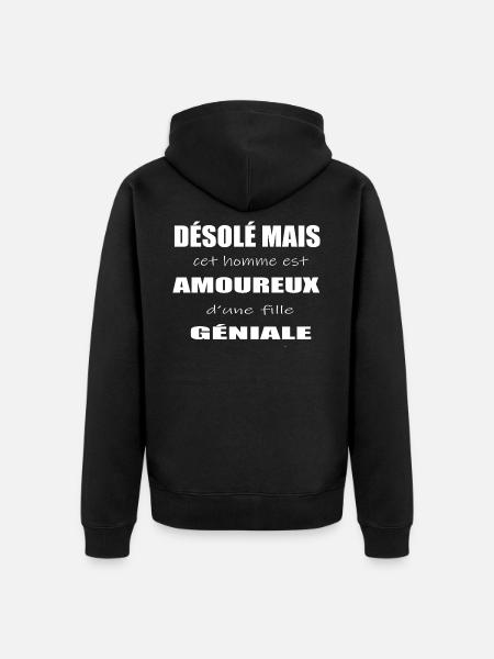 Homme Amoureux - Veste à capuche bio Premium Unisexe - noir