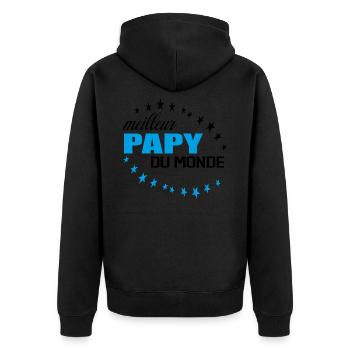 Meilleur Papy Du Monde - Veste à capuche bio Premium Unisexe - noir - Dos - Nico (187cm)