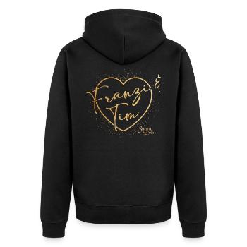 Sturm der Liebe Traumpaar Franzi & Tim - Unisex Premium Bio Zip Hoodie - Schwarz - Hinten - Nico (187cm)