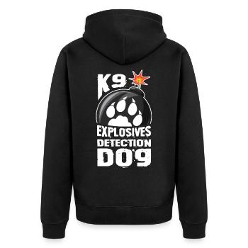 Chien Police Service Militaire Chien Explosifs - Veste à capuche bio Premium Unisexe - noir - Dos - Nico (187cm)