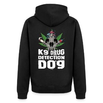 Dog Police Service Dog Drugs - Unisex Premium Organic Zip Hoodie - black - Back - Nico (187cm)