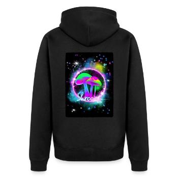 Shrooms - Unisex Premium Organic Zip Hoodie - black - Back - Nico (187cm)