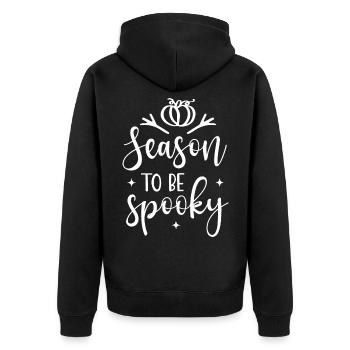 Halloween Costume Pumpkin Skeleton Horror Ghost - Unisex Premium Organic Zip Hoodie - black - Back - Nico (187cm)