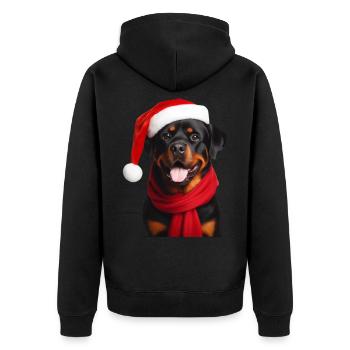 Rottweiler Joyeux Noël - Veste à capuche bio Premium Unisexe - noir - Dos - Nico (187cm)
