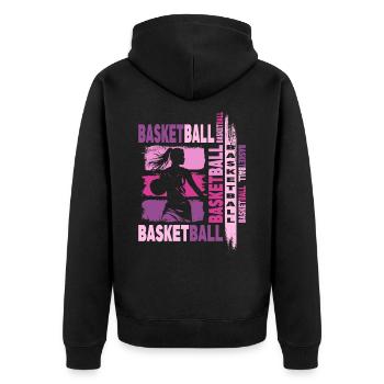 basket-ball femme basketteur joueur de basket-ball - Veste à capuche bio Premium Unisexe - noir - Dos - Nico (187cm)