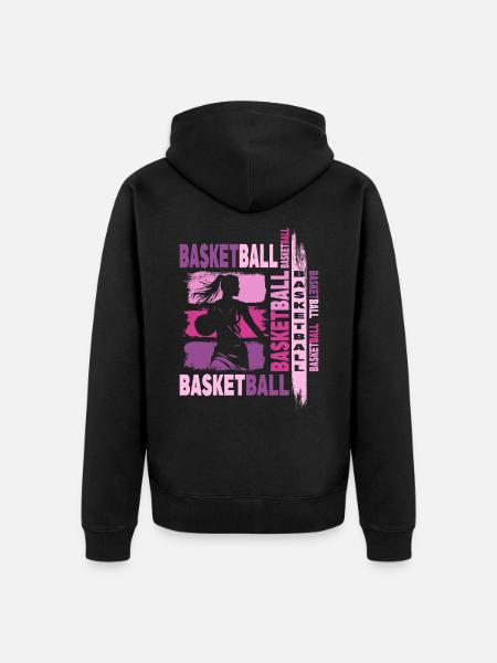 Basketball Frau Basketballerin Basketballspielerin - Unisex Premium Bio Zip Hoodie - Schwarz