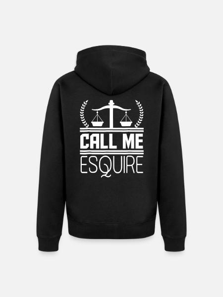 Lawyer Call Me Esquire - Unisex Premium Organic Zip Hoodie - black