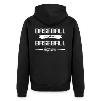 Baseball Un Jour Baseball Toujours Sport Humour - Veste à capuche bio Premium Unisexe - noir - Dos - Nico (187cm)
