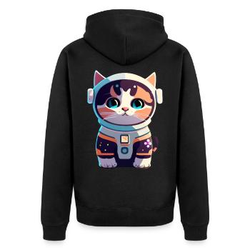Chatstronaute mignon #5 - Veste à capuche bio Premium Unisexe - noir - Dos - Nico (187cm)