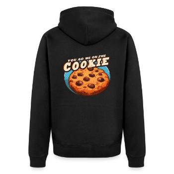 Chemise drôle - VOUS ALLEZ MOI SUR LE COOKIE - Veste à capuche bio Premium Unisexe - noir - Dos - Nico (187cm)