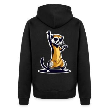 Suricate dansant - Veste à capuche bio Premium Unisexe - noir - Dos - Nico (187cm)