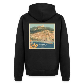 Affiche Vintage France - Veste à capuche bio Premium Unisexe - noir - Dos - Nico (187cm)