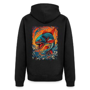 Poisson monstre - Veste à capuche bio Premium Unisexe - noir - Dos - Nico (187cm)