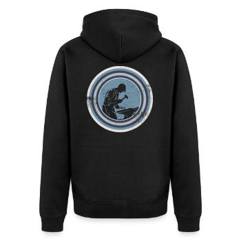 Hufschmied Hufbeschlagschmied Handwerk Geschenk 2 - Unisex Premium Bio Zip Hoodie - Schwarz - Hinten - Nico (187cm)