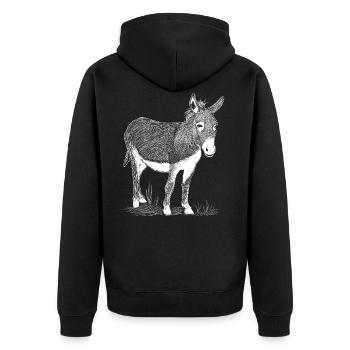 Donkey donkey illustration riding animal animals gift - Unisex Premium Organic Zip Hoodie - black - Back - Nico (187cm)