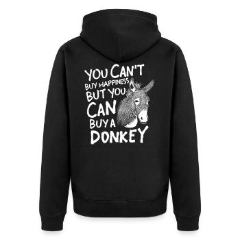 Donkey donkey sayings humor riding animal animals gift - Unisex Premium Organic Zip Hoodie - black - Back - Nico (187cm)
