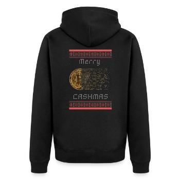 Bitcoin crypto currency Christmas 2 gift - Unisex Premium Organic Zip Hoodie - black - Back - Nico (187cm)