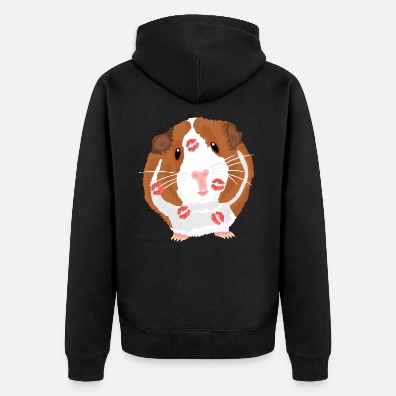 Cadeau de pecker de rongeur hamster cochon d'Inde - Veste à capuche bio Premium Unisexe - noir